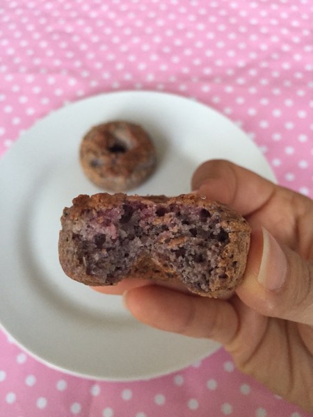 Berry & Lemon Mini Donuts - eating